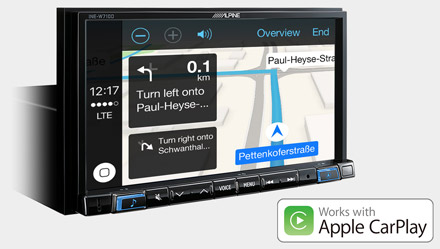 Online Navigation with Apple CarPlay - INE-W710DC